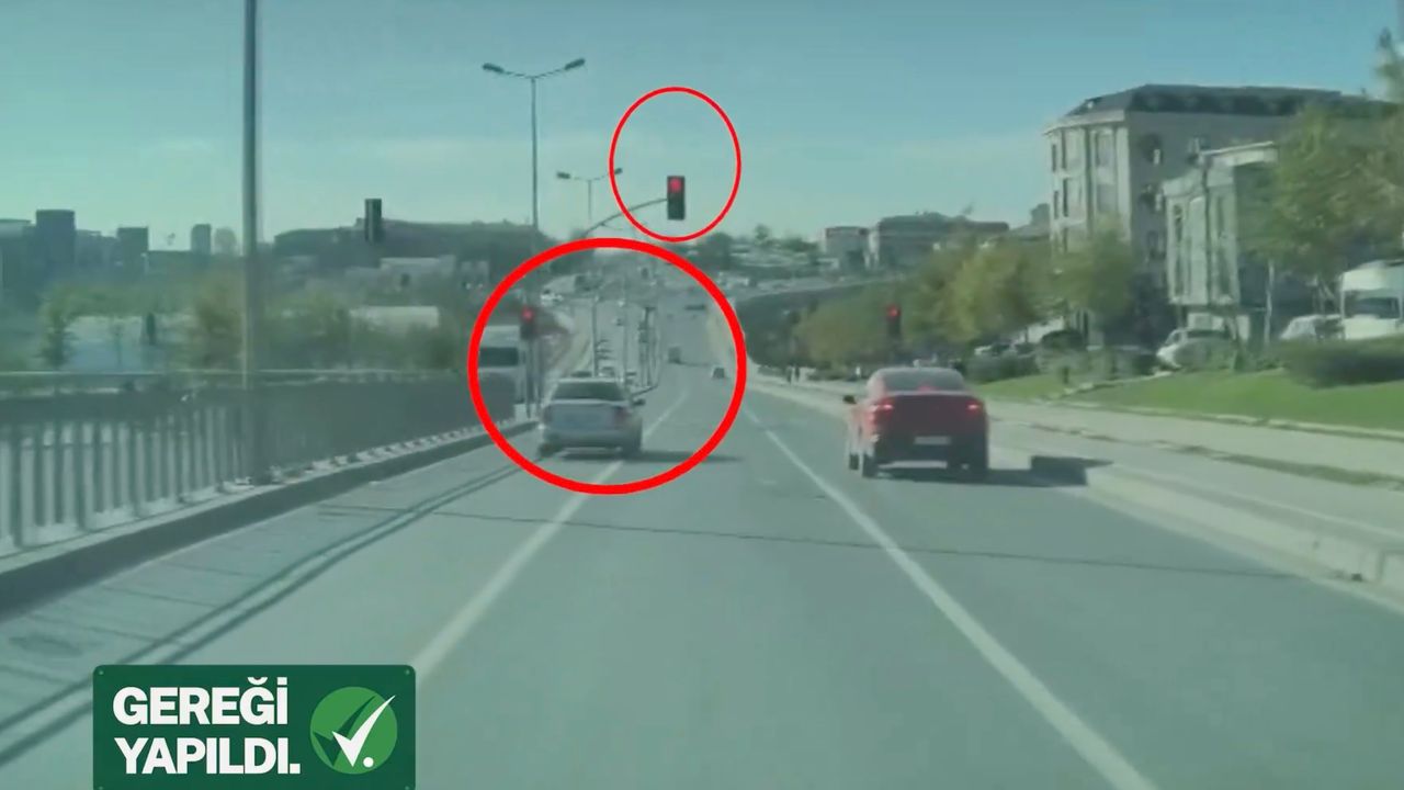 Arnavutköy'de kırmızı ışık ihlali yapan sürücüler yakalandı
