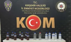 Kırşehir'de 15 litre kaçak içki ele geçirildi,