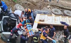 Trabzon'da korkutan kamyon kazası