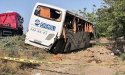 Konya'da Yolcu Otobüsü Devrildi