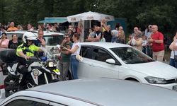 Samsun'da Trafik Polisi Sınava Yetiştirdi