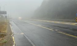 Bolu Dağı'nda sis ve yağmur etkisi