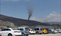 Yanan ormanlarda hortum meydana geldi