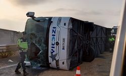 Kuzey Marmara Otoyolu’nda Yolcu Otobüsü Devrildi!