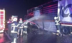 Yalova'da TIR'ı alevler sardı