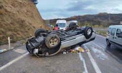 Çankırı'da Pikap Devrildi