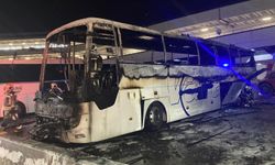 AŞTİ’de yolcu otobüsünde yangın paniği