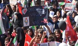 Sivas'ta öğrencilerden Filistin yürüyüşü