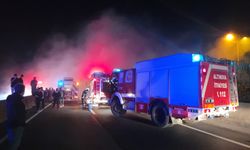 Yalova'da konserve yüklü TIR, alev aldı
