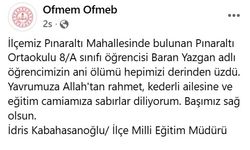 Okulda fenalaşan ortaokul öğrencisi yaşamını yitirdi