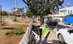 Park duvarını tekmeleyen 2 çocuk kamerayla görüntülendi