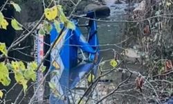 Zonguldak'ta tarım aracı dereye düştü