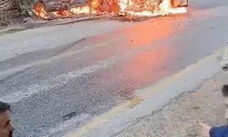 Aydın'da iki araç da alev aldı