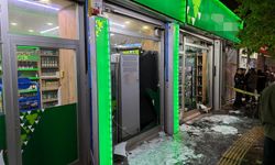 Markete patlayıcı madde atıp kaçtı