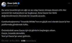 Ömer Çelik'ten yeni yılda Gazze dileği