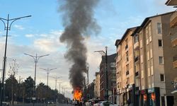 Park halindeki minibüs alev aldı