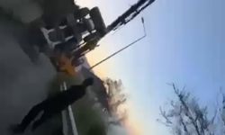 Vinçle taşınan kepçe 5 metreden düştü