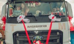 Keşan'da TIR'ı gelin arabası yaptılar