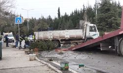 Kocaeli'nde rampada kayan kamyon çıkıp devrildi