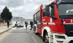 Seyir halinde yanan otomobilden son anda kurtuldu