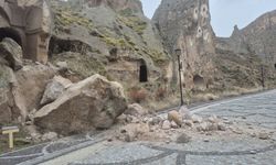 Soğanlı Vadisi'ne düşen kaya parçası paniğe neden oldu