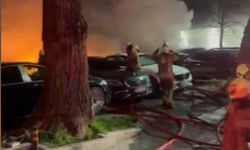 Beşiktaş’ta oto kiralama şirketinde yangın: 15 lüks araç küle döndü