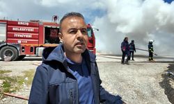 Gübre yüklü TIR'ın dorsesi alev aldı