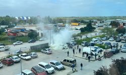 Hastane otoparkındaki otomobil yangını