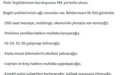 Özel, Türk Polis Teşkilatı'nın 181'inci kuruluş yıl dönümünü kutladı