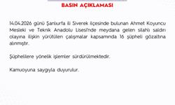 “Şanlıurfa'daki silahlı saldırı olayında 16 şüpheli yakalandı”