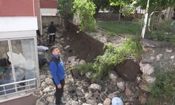 Amasya'da İstinat Duvarı Çöktü