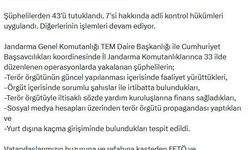 İçişleri Bakanlığı duyurdu: 33 ilde FETÖ operasyonu, 43 tutuklama