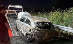 Tekirdağ'da otomobili alevler sardı