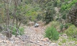 Uçuruma yuvarlanan otomobil sürücüsü yaralı kurtarıldı