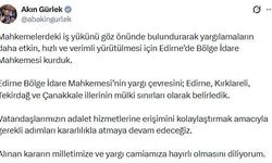 Bakan Gürlek Edirne'de Bölge İdare Mahkemesi kurulduğunu duyurdu