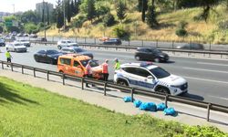 TEM'de otomobil iki araca çarpıp takla attı