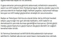 RTÜK Başkanı'ndan '15 Temmuz' mesajı