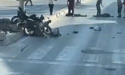 Antakya'daki yaya geçidinde iki motosiklet çarpıştı