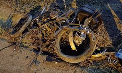 İş Makinesi ile Motosiklet Çarpıştı