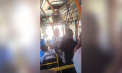 Özel halk otobüsünde yumruk yumruğa kavga