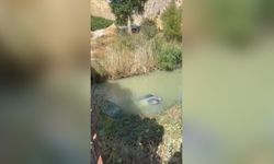 Darende'de hafif ticari araç çaya uçtu