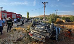 Gaziantep'te otomobil fıstık bahçesine uçtu!