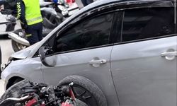 Polatlı'da motosiklet ve otomobil çarpıştı