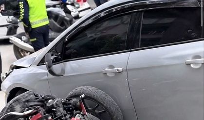 Polatlı'da motosiklet ve otomobil çarpıştı