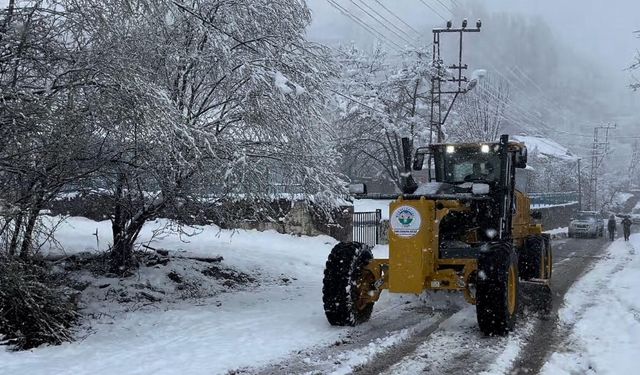 Muş'ta kar yolları kapattı