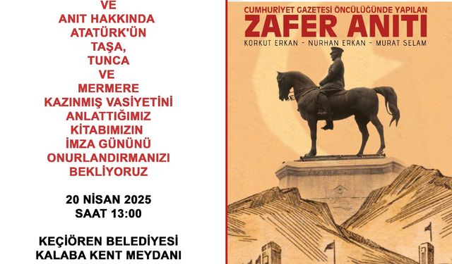 Zafer Anıtı kitabının imza günü yapılıyor