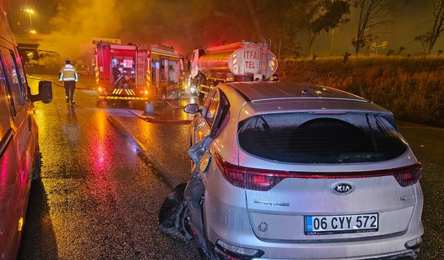 Adana’da Kaza Sonrası Yangın