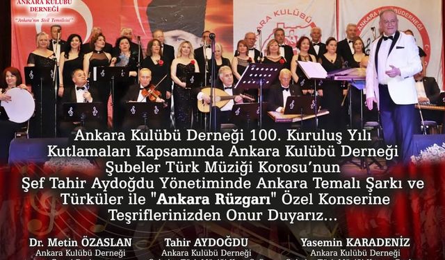 Ankara Kulübü Derneği'nden 'Ankara Rüzgarı' Konseri