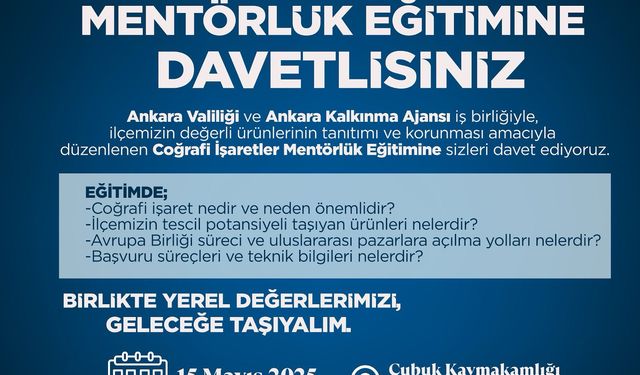 Çubuk'ta Coğrafi İşaretler Mentörlük Eğitimi