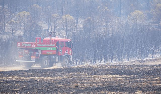 Tekirdağ'da yangına müdahale ediliyor